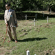 Dick Colon, a member of the White House Boys, walks through the graves in October 2008.